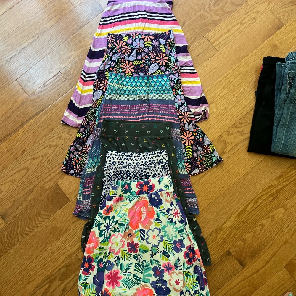 Colorful Floral and Striped Hobo Skirts